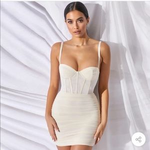 🚫Sold♻️ Luxe Dress By Rosedress Ruched Bodycon Corset Style Dress NWT